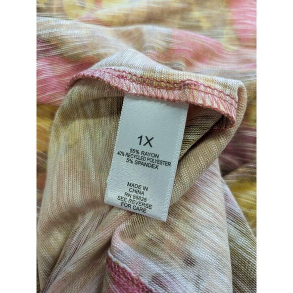 LOGO by Lori Goldstein Stretchy Dress Rainbow Tie Dye Pockets 1X NWOT - Picture 6 of 9